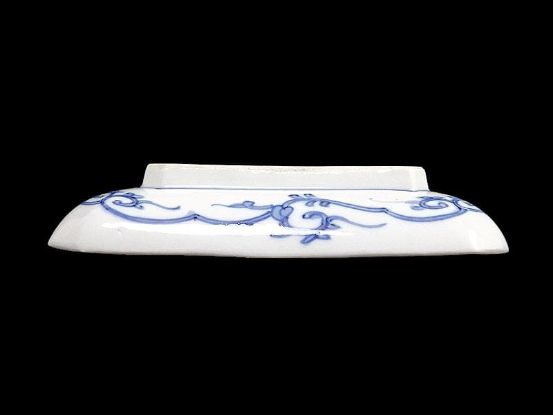 大聖寺伊万里　染錦　波千鳥に菊　花唐草の図　長皿　B288AS-CRn
