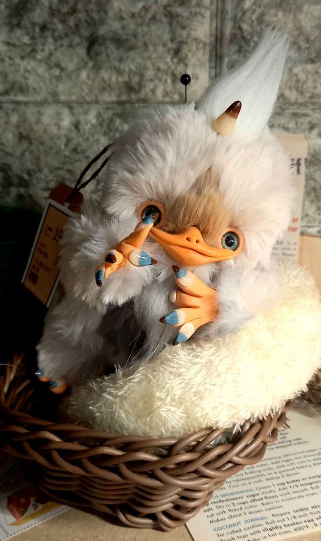 ハンドメイド・可動モグベビさんのお人形・アートドール・ぬいぐるみ・創作ドール