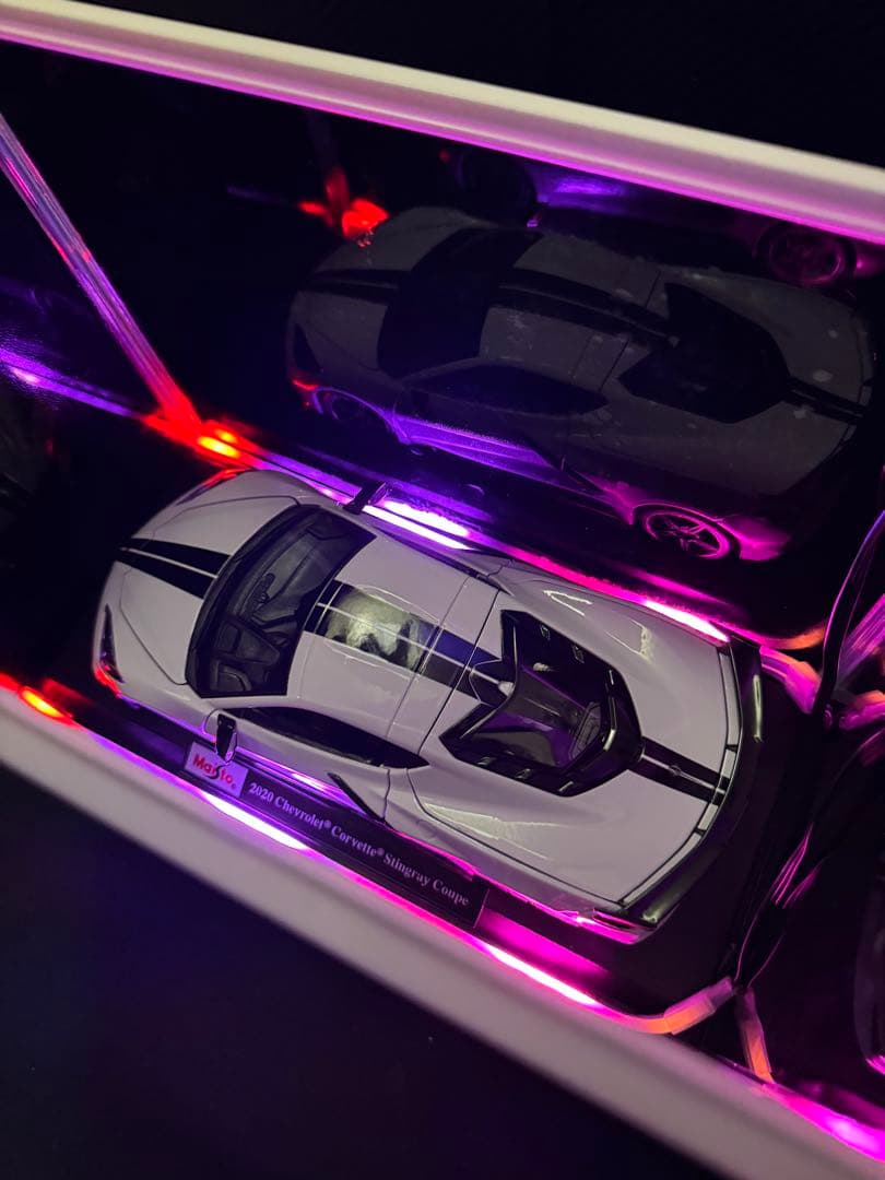 【世界に一つ‼️】Corvette 1/18 ジオラマ LED 展示 鑑賞用 模型