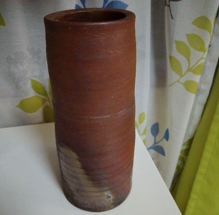 値下げ♥人間国宝　藤原雄　備前焼陶芸　花瓶　花入れ 木箱付き 約２４cm