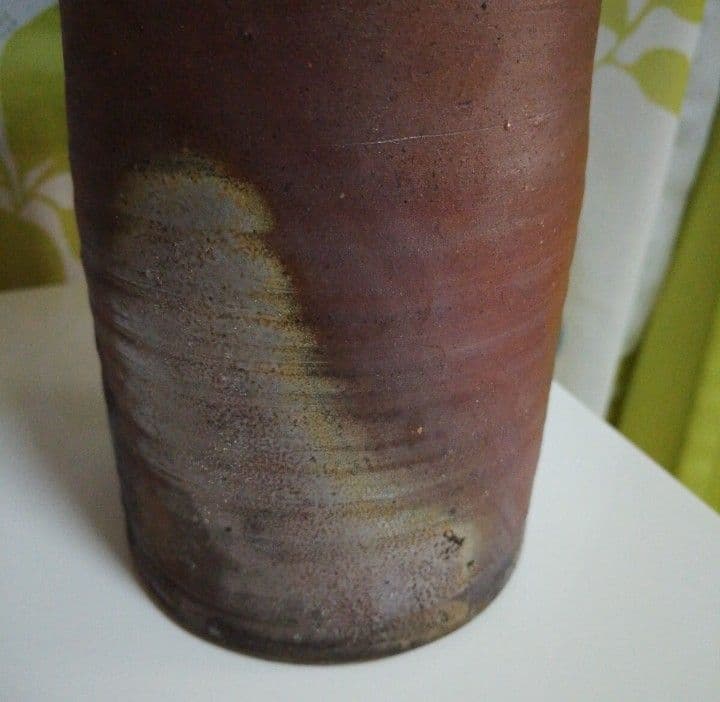 値下げ♥人間国宝　藤原雄　備前焼陶芸　花瓶　花入れ 木箱付き 約２４cm