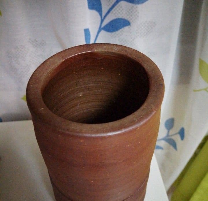 値下げ♥人間国宝　藤原雄　備前焼陶芸　花瓶　花入れ 木箱付き 約２４cm