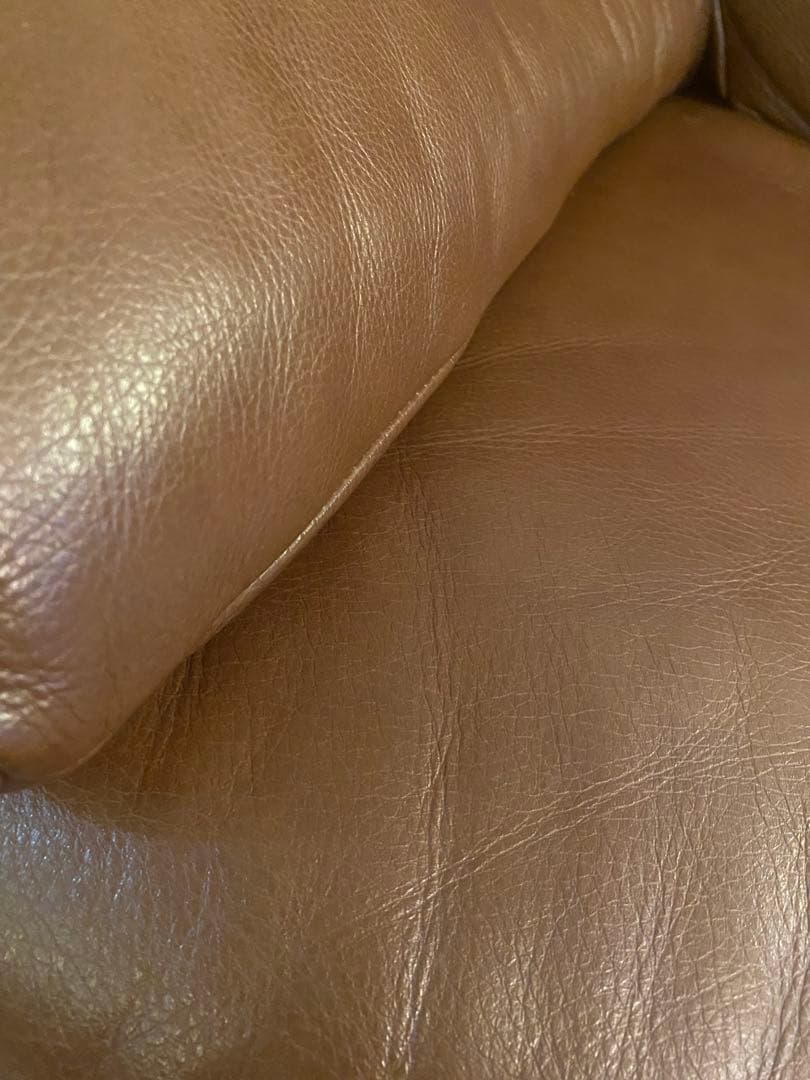 Italy ナツッジ社本革ブラウンカラーソファ2-3人掛用