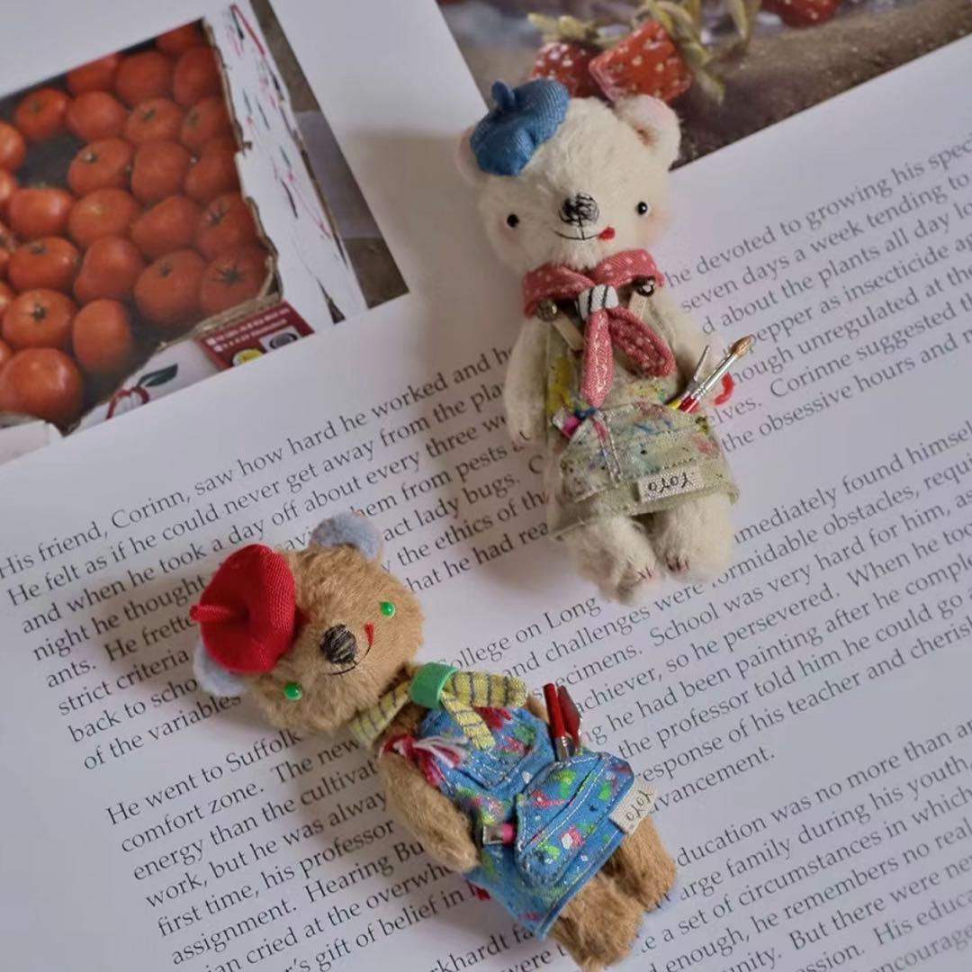 ベイビー画伯熊 ぬいぐるみ くま テディベア ハンドメイド 海外作家様