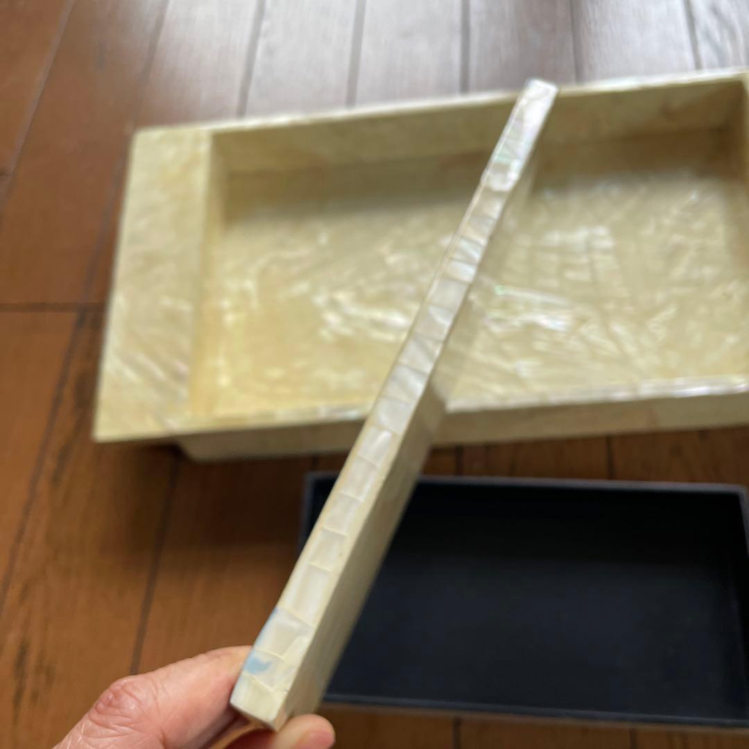 ベトナム製・シェルのお盆と小物入れのセット・USED・未使用品