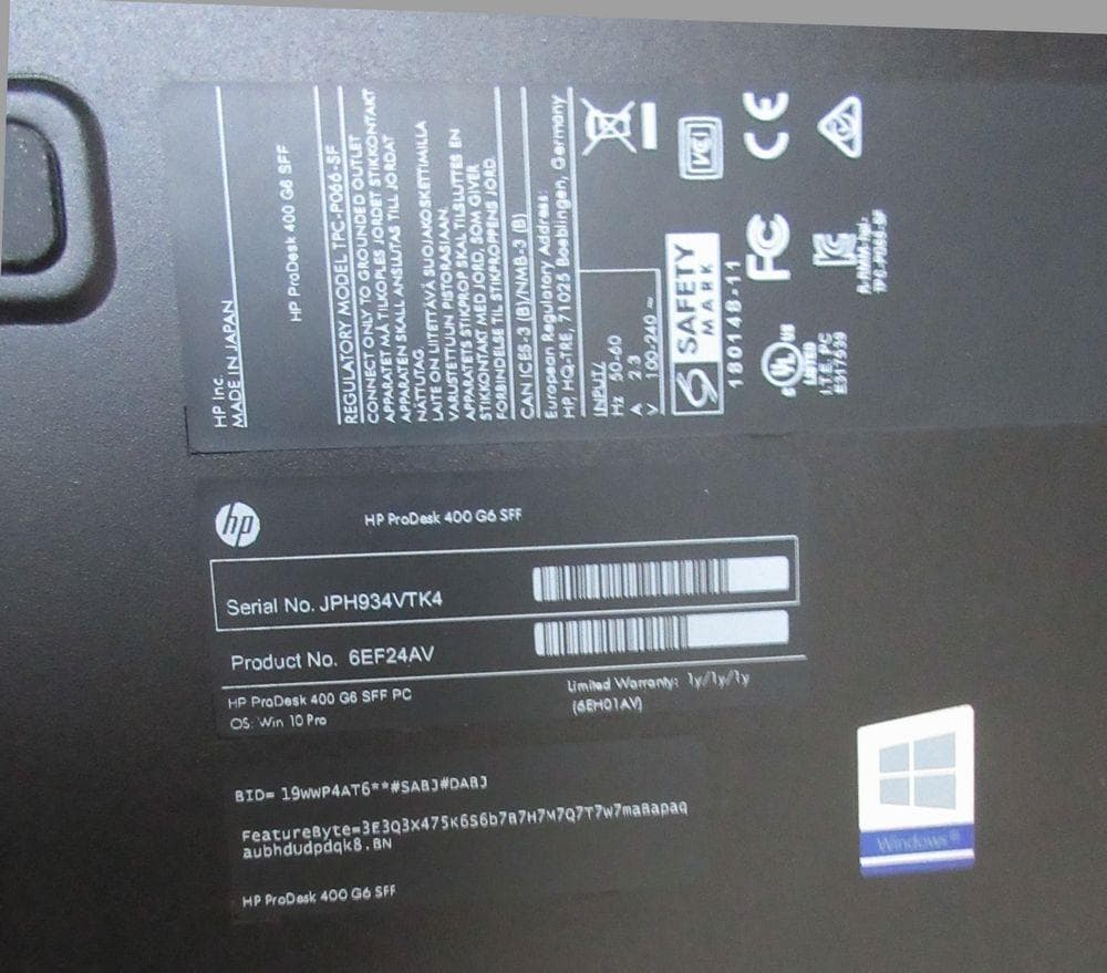 HP ProDesk 400 G6 SFF デスクトップPC