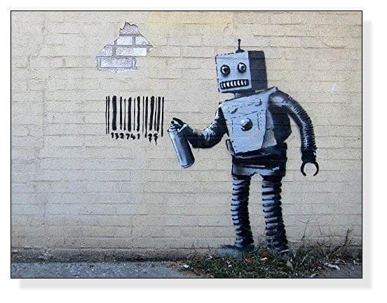 額装品/バンクシー/Robot/ポスター/Banksy