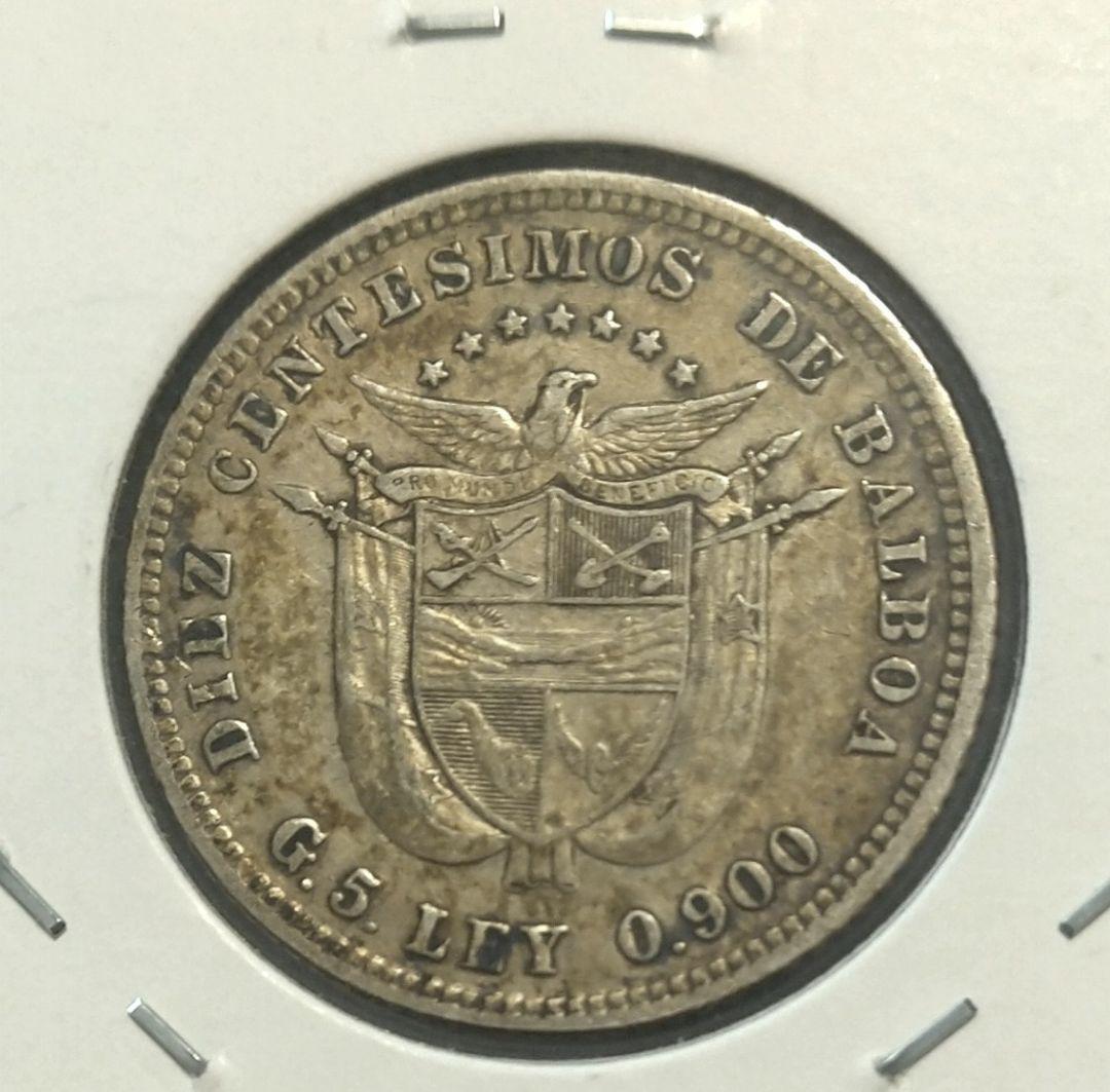 1904年 パナマ 10セント 銀貨