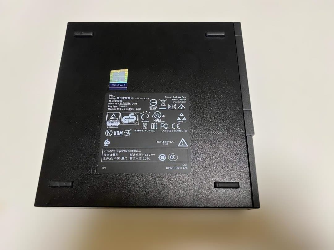 ミニPC OptiPlex 3060Micro i3-8100T SSD512GB