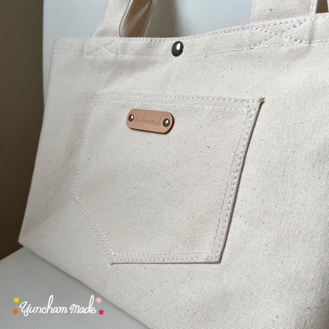 《頒布ハンドバッグ》　生成り　透け感　ステンドグラス風