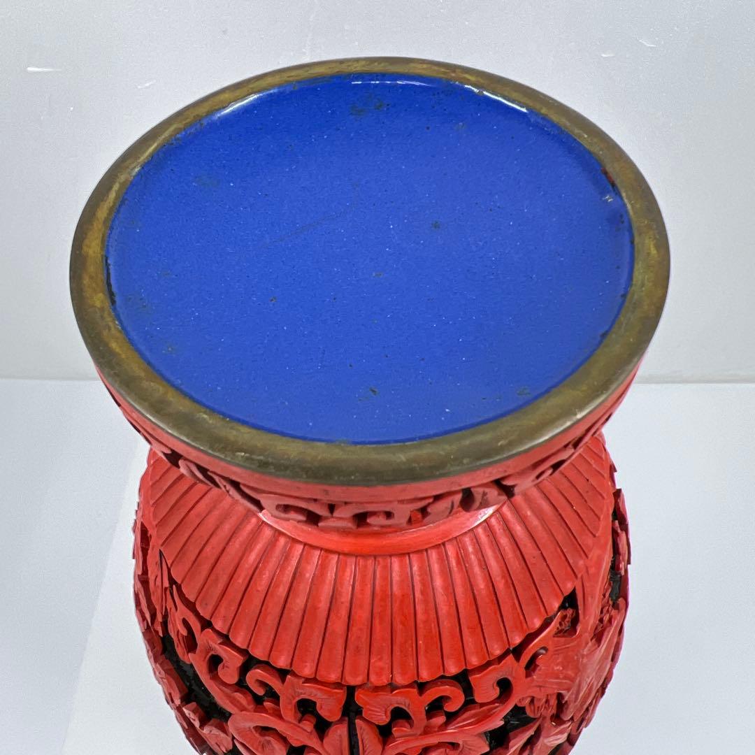 中国美術　堆朱　大花瓶　高さ29.3㎝(台込) トヒサ　東な7-0803⭐︎2F