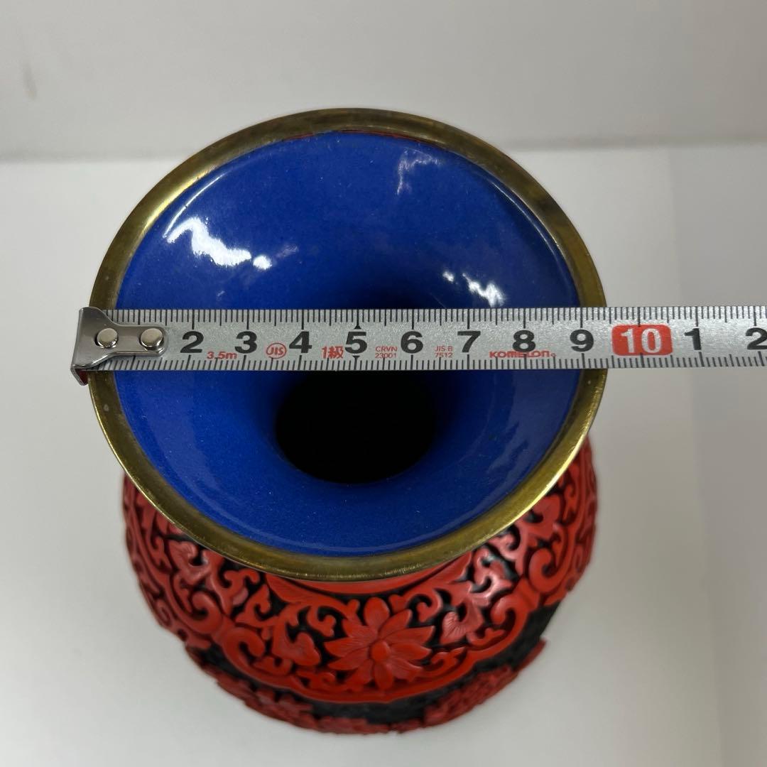 中国美術　堆朱　大花瓶　高さ29.3㎝(台込) トヒサ　東な7-0803⭐︎2F