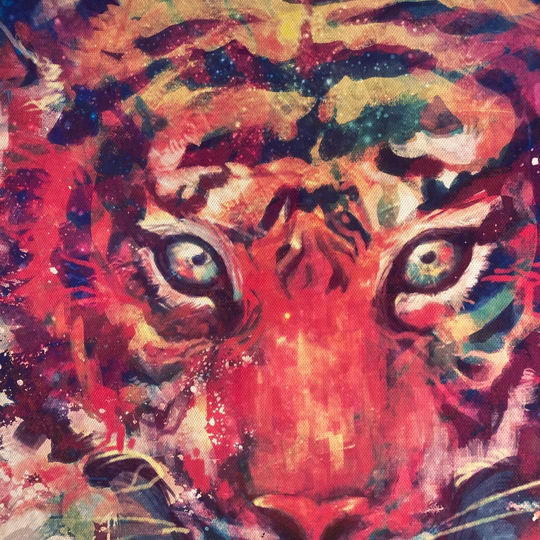★アウトレット★キャンバスプリントアート タイガー 額付 絵画 インテリア