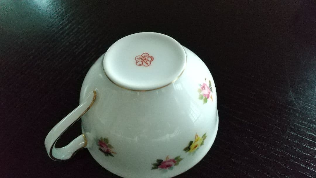 骨董　大倉陶園 黄色 ピンク小花 コーヒー or 紅茶カップセット６客