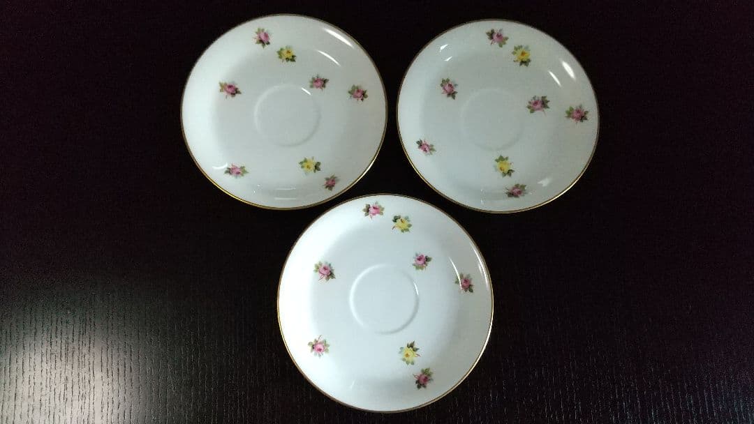 骨董　大倉陶園 黄色 ピンク小花 コーヒー or 紅茶カップセット６客