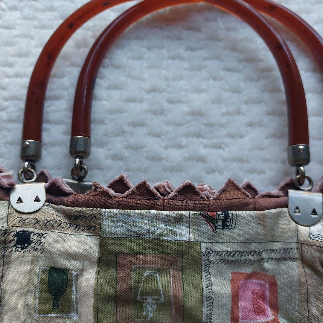 ハンドメイド　パッチワーク　手作り　バック　手提げ　ピンク　べっこう