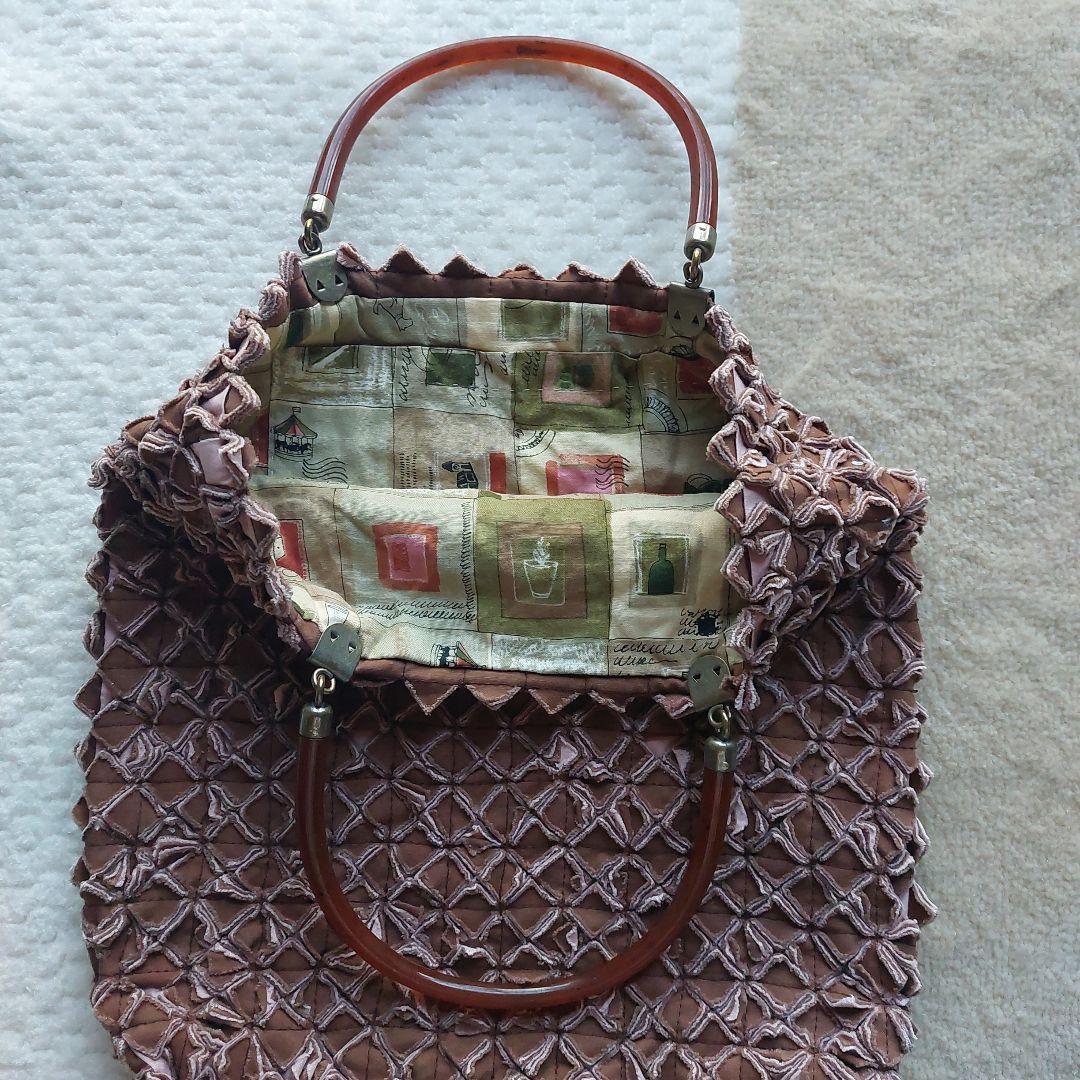 ハンドメイド　パッチワーク　手作り　バック　手提げ　ピンク　べっこう
