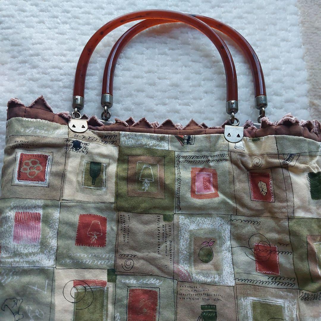 ハンドメイド　パッチワーク　手作り　バック　手提げ　ピンク　べっこう