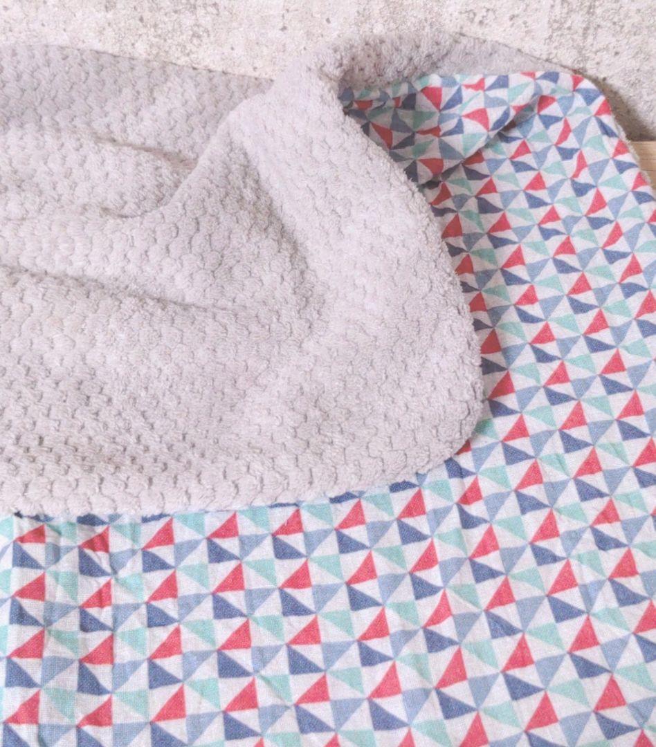 専用❤みかん＊ふわっサラ❤手拭いヘアドライタオル❤幾何学…淡ネイビー系
