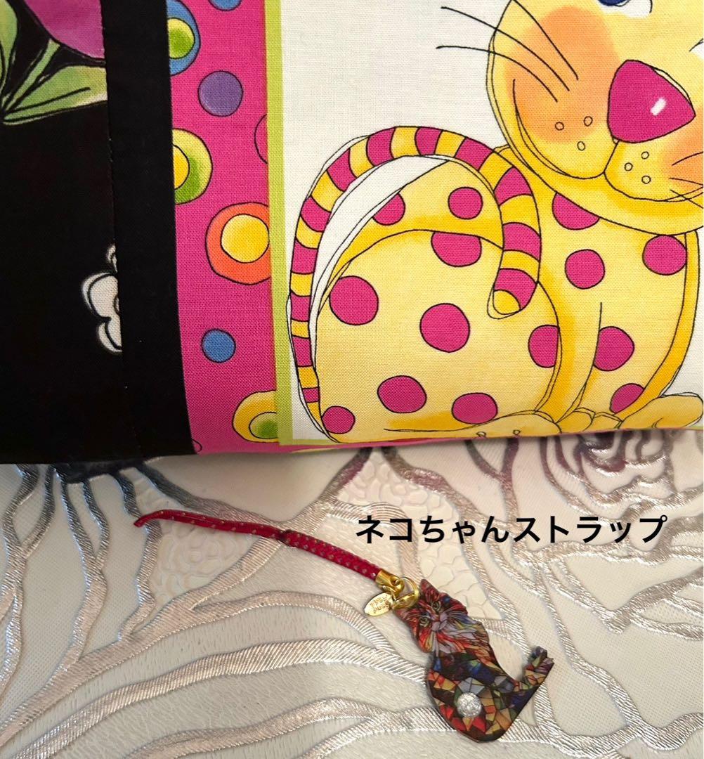 «802»大きめポーチ*ロラライハリスネコちゃん*笑顔Cats*ペンケース仕切り