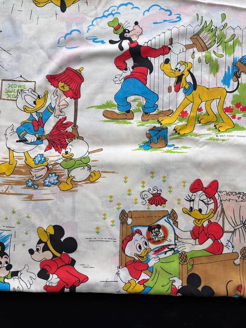ヴィンテージフラットシーツ⭐︎ディズニーリメイク⭐︎ミッキーDisneyビンテージ