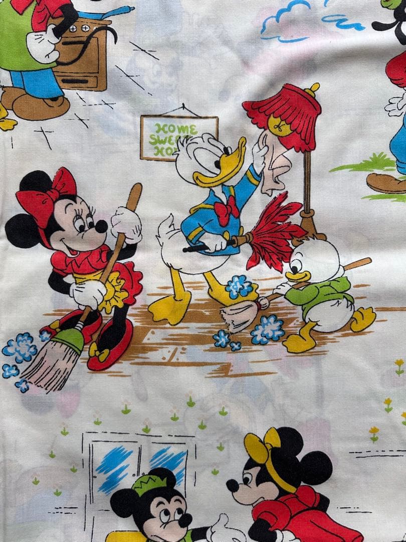 ヴィンテージフラットシーツ⭐︎ディズニーリメイク⭐︎ミッキーDisneyビンテージ