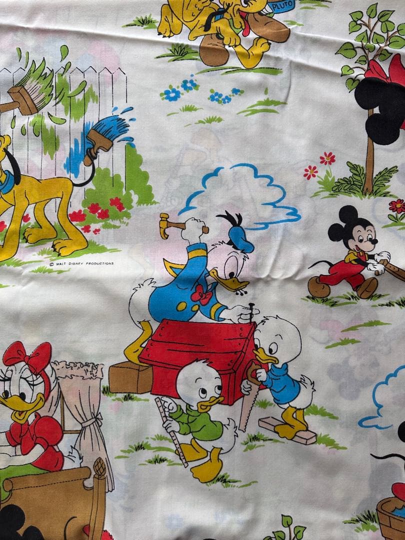 ヴィンテージフラットシーツ⭐︎ディズニーリメイク⭐︎ミッキーDisneyビンテージ