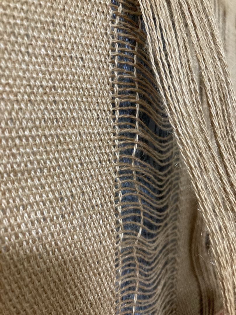 草木染め タペストリー 機織り ヤシャブシ 壁掛け フリンジ 掛物 麻 手染め