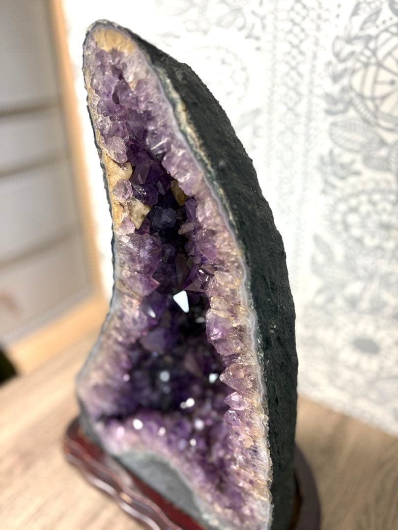 アメジストドーム 天然石 パワーストーン 置物 玄関 一点物 厄除け 瞑想