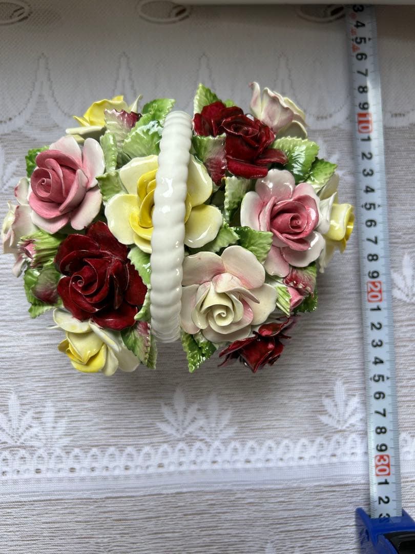 新品⭐︎ロイヤルドルトン バラの陶花 バスケット 花かご