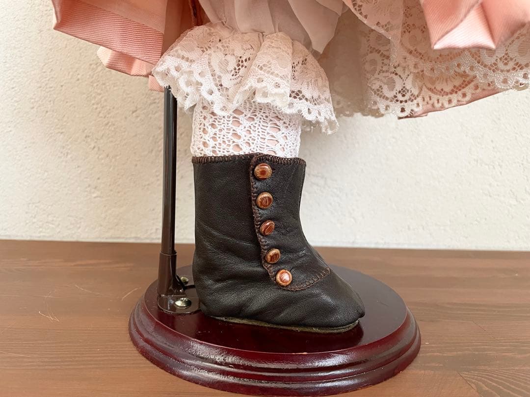 ビスクドール ハンドメイド 創作人形 アンティークドール ヴィクトリアン ピンク