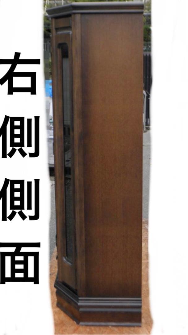 純木 最高級キャビネット♦️ライト付 ミラー張り 飾り棚♦️ステンドグラス♦️送料込