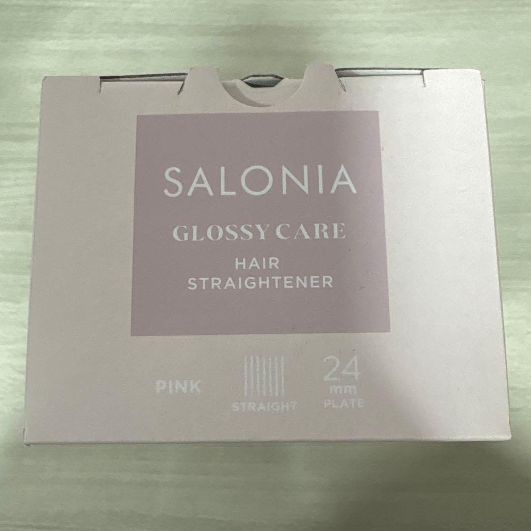 SALONIA　グロッシーケアストレートヘアアイロン　ピンク　24mm