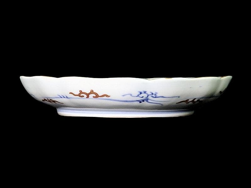 古伊万里　金襴手　金羊歯に鳳凰の図　7寸皿　E069AS-CPt