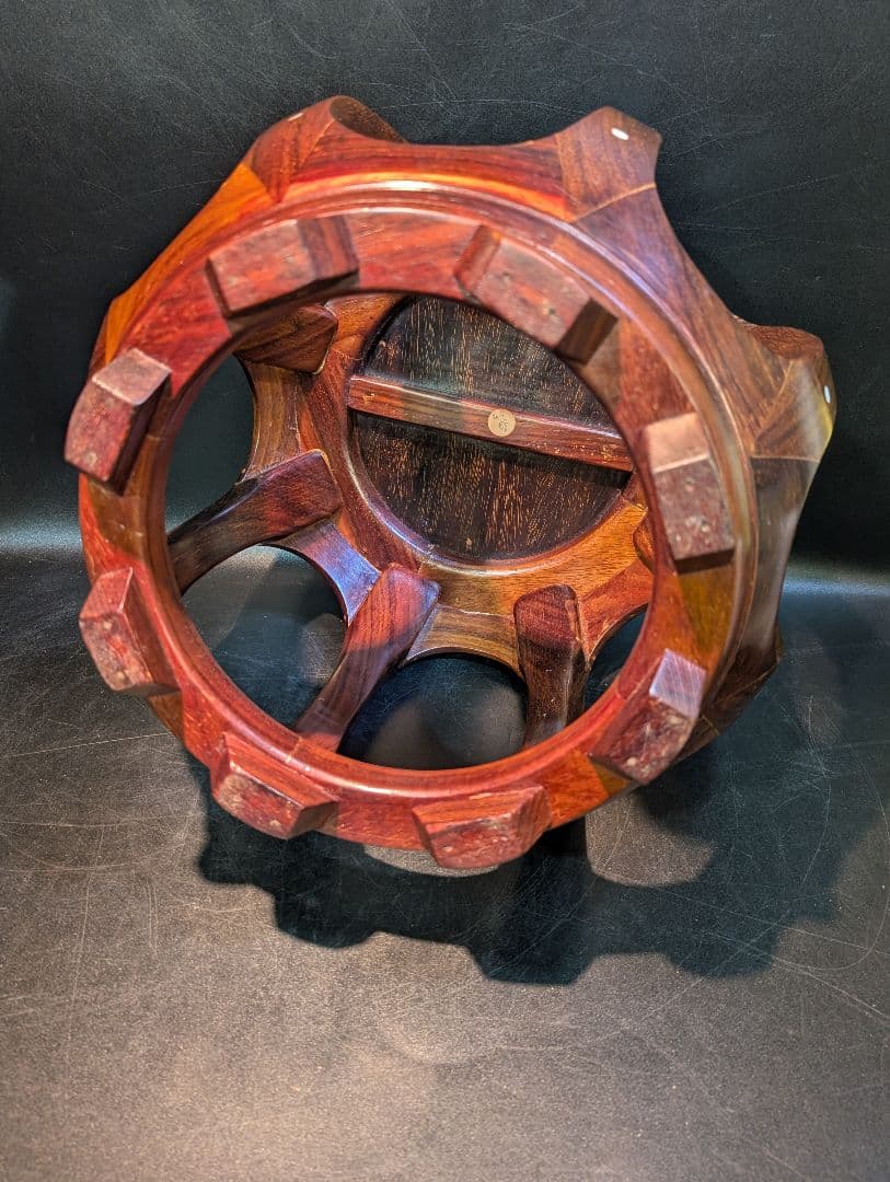 さ*る様 螺鈿 細工 唐木 花梨 花台 丸椅子 スツール 高級家具 中国美術 李