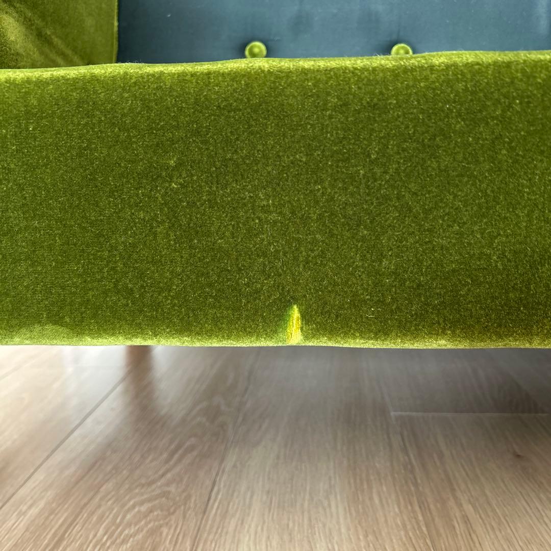 カリモク60 ロビーチェア　モケットグリーン 3シーター