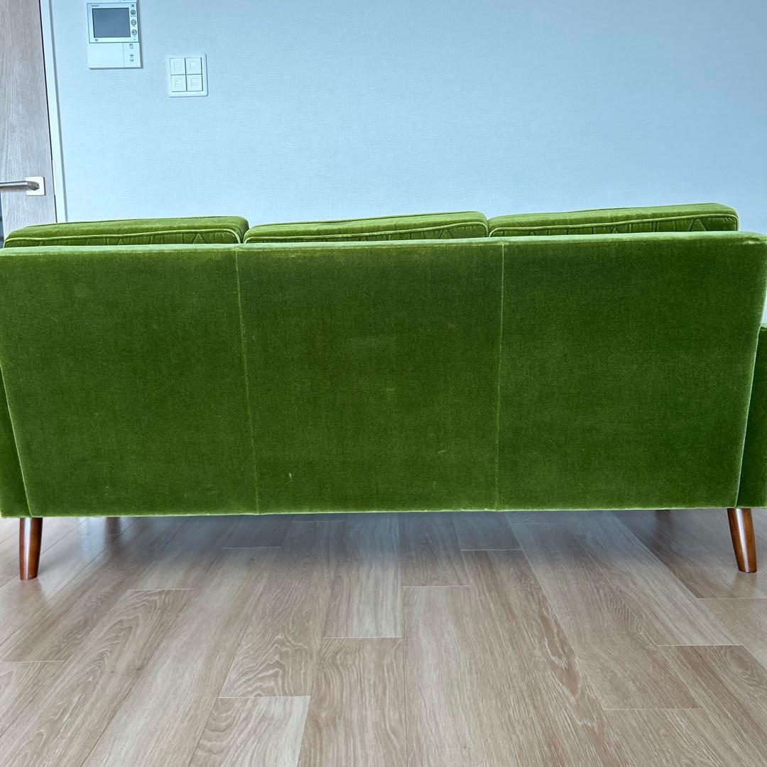 カリモク60 ロビーチェア　モケットグリーン 3シーター