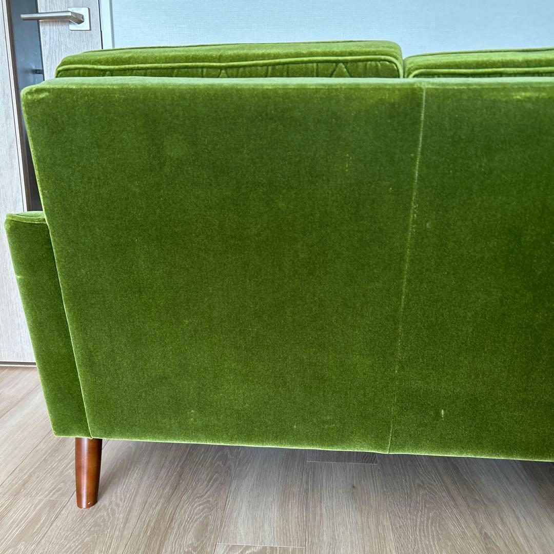 カリモク60 ロビーチェア　モケットグリーン 3シーター