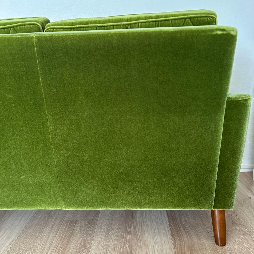 カリモク60 ロビーチェア　モケットグリーン 3シーター