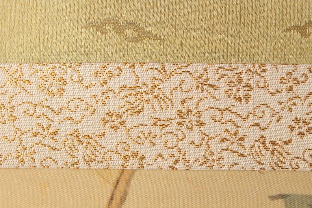 No4447 掛軸　山中白水　鳥居図　着色絹本　合箱　日本画　古美術　送料無料