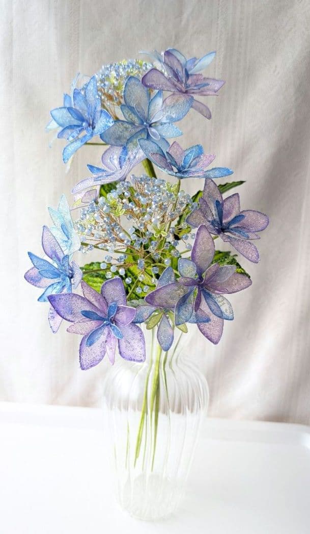 ガクアジサイ　　　　　アメリカンフラワー　（ディップフラワー）