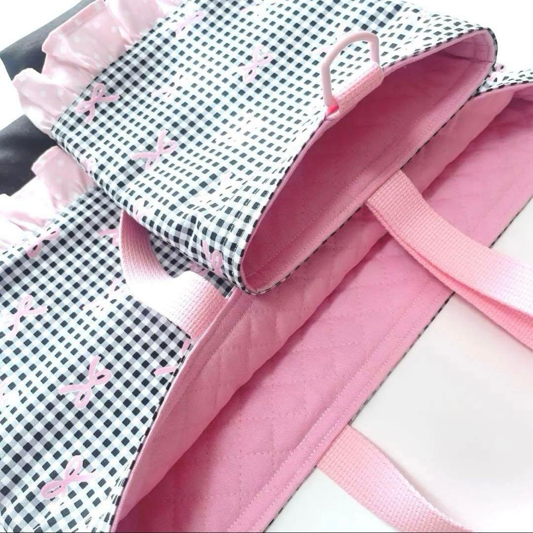 No.349＊ 入学グッズ　手提げバッグ　体操着袋　ハンドメイド　リボン