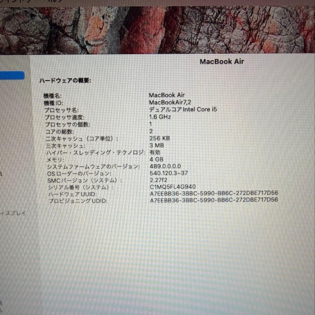 Apple MacBook Air (Mid 2017) 本体 専用箱付属品有り