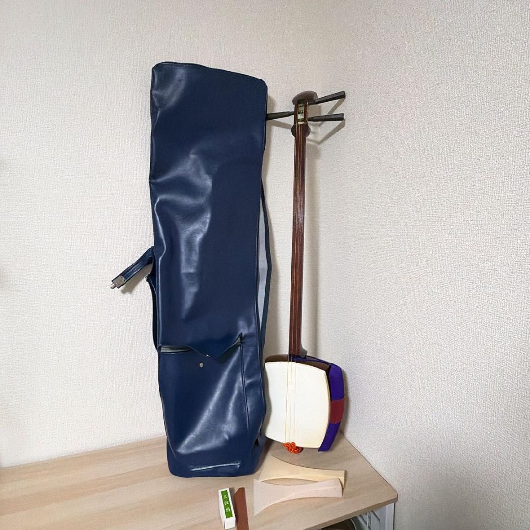 【美品】民謡三味線 中棹 棹幅約28mm 花梨 皮破れなし フルセット