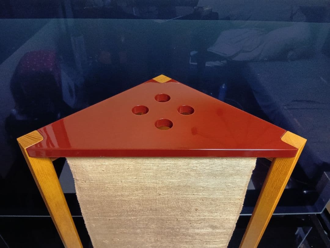 DCS CORP　和モダン　デザイナーズ　朱色　三角　サイドラック　フロアランプ