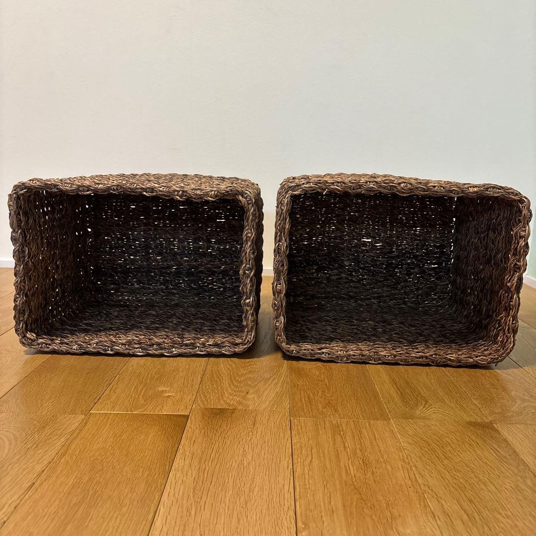 【廃盤品】　無印　重なるバクバクのかご　特大　2個セット
