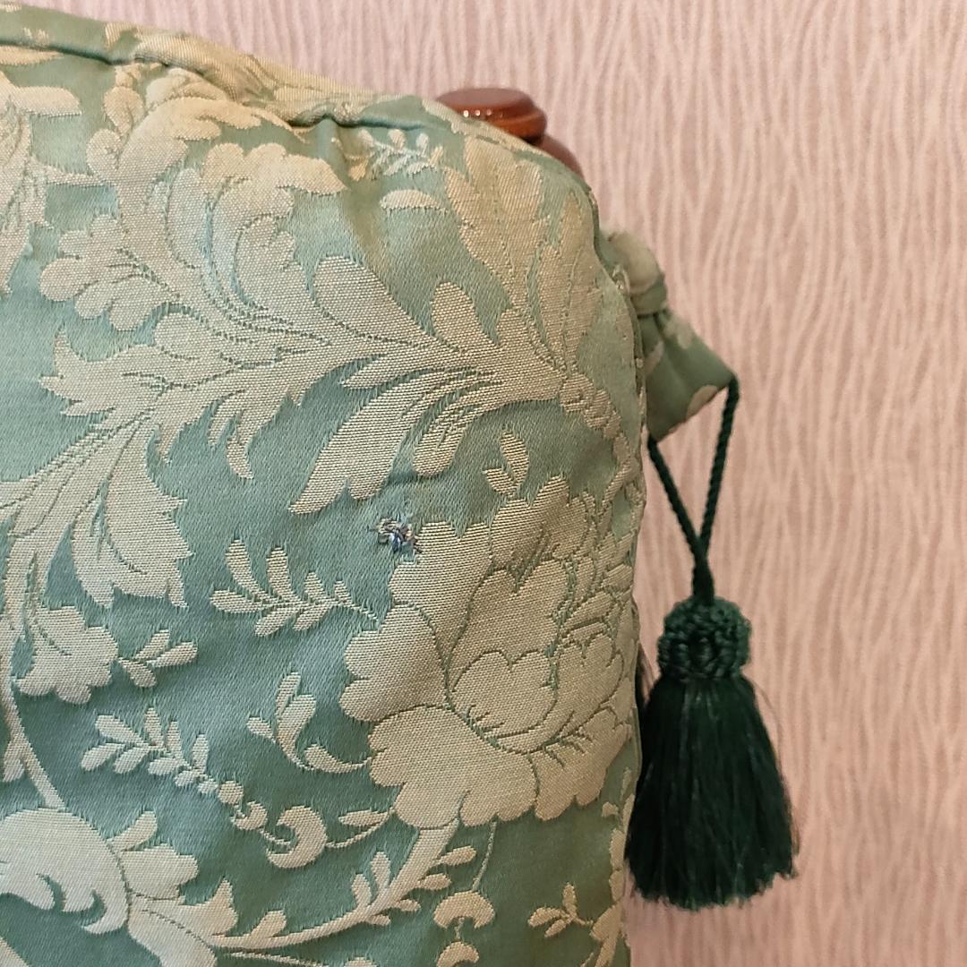 アンティーク　一人掛けソファ　ミントグリーン　ローチェア①