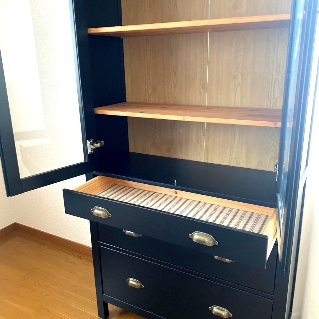 IKEA HEMNES ヘムネス　コレクションケース　食器棚　キッチン収納