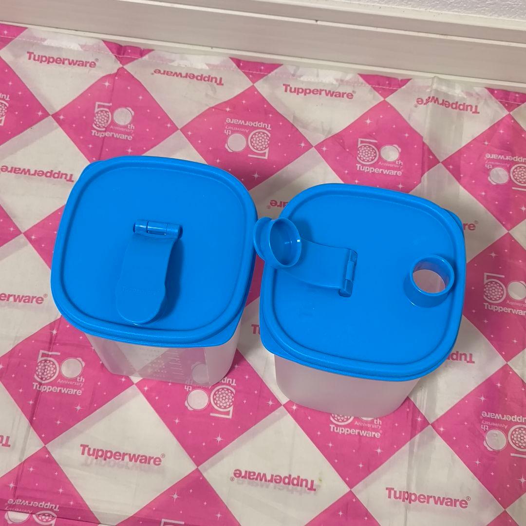 タッパーウェア スクエア Ｓライン 1L（２個）タレやドレッシング作りにも