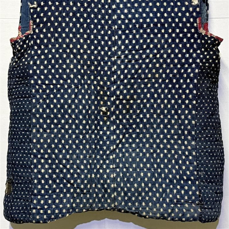 古布 木綿 藍染 刺子 継ぎ接ぎ 襤褸 ① 綿入 チョッキ 雪ん子 boro